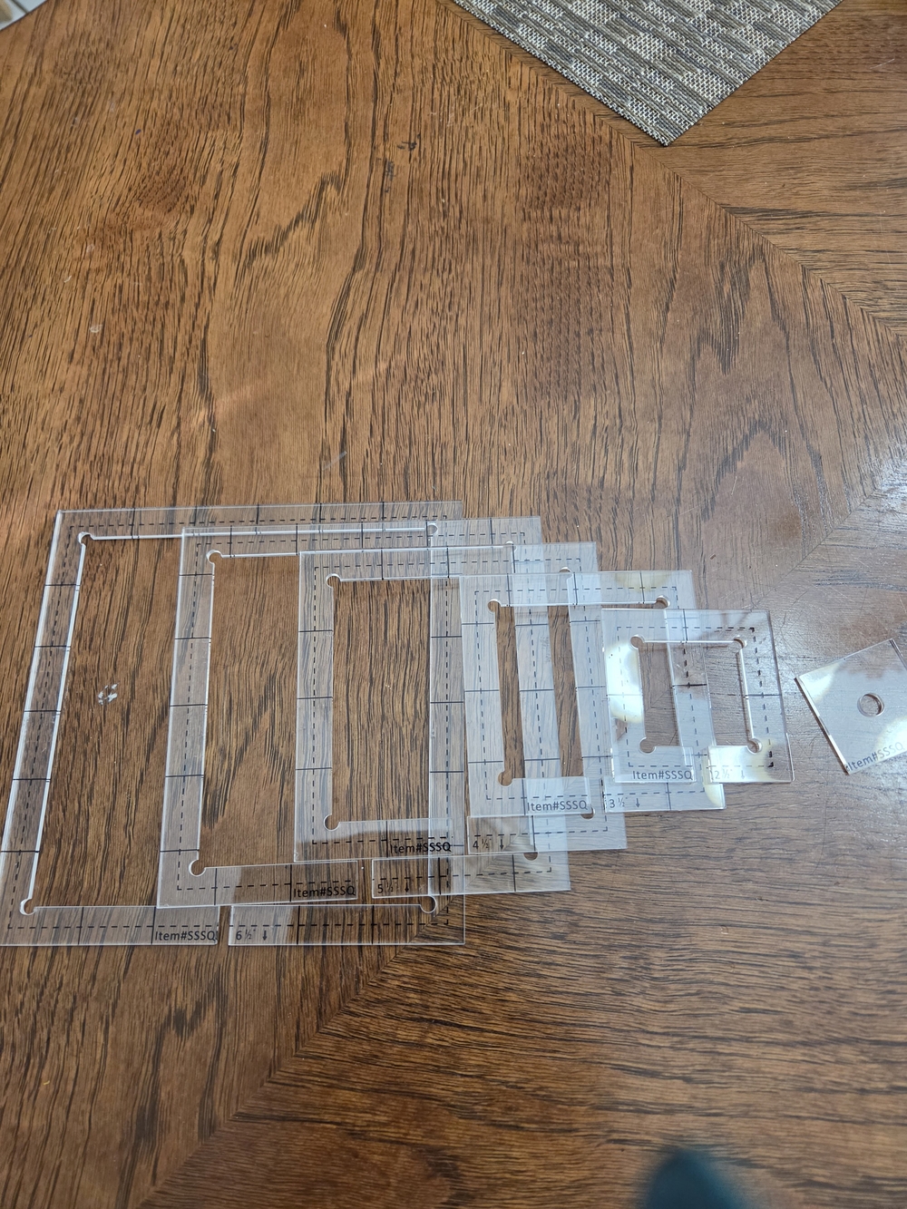 Clear Acrylic Quilting/Template Stencils - Set of Nested Squares